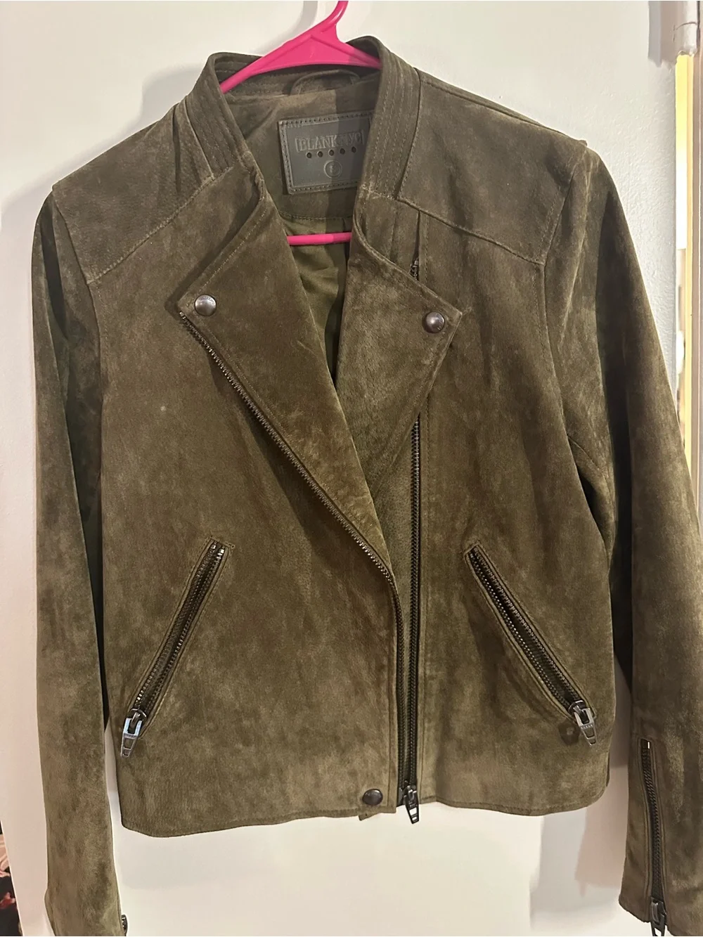 Blank NYC Olive Green Suede Moto Jacket - Picture 5 of 9